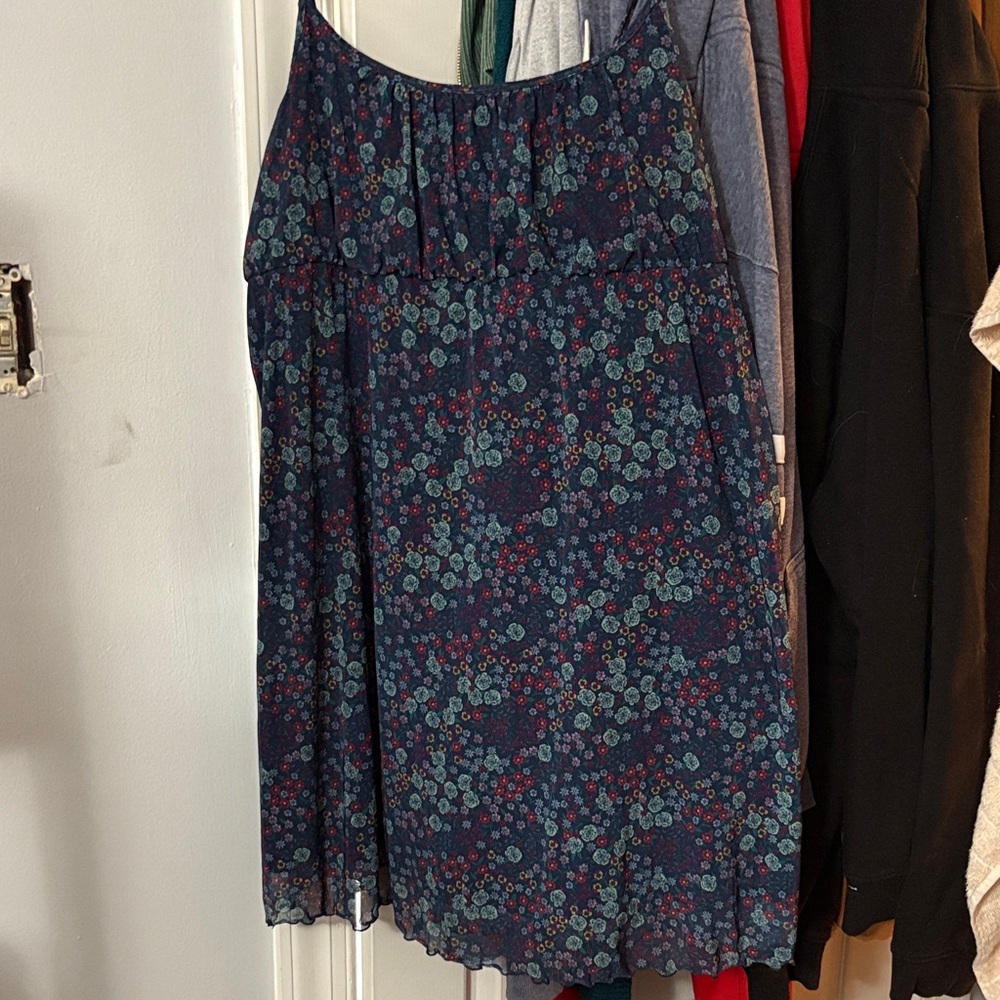 Floral Navy Blue Mini Dress